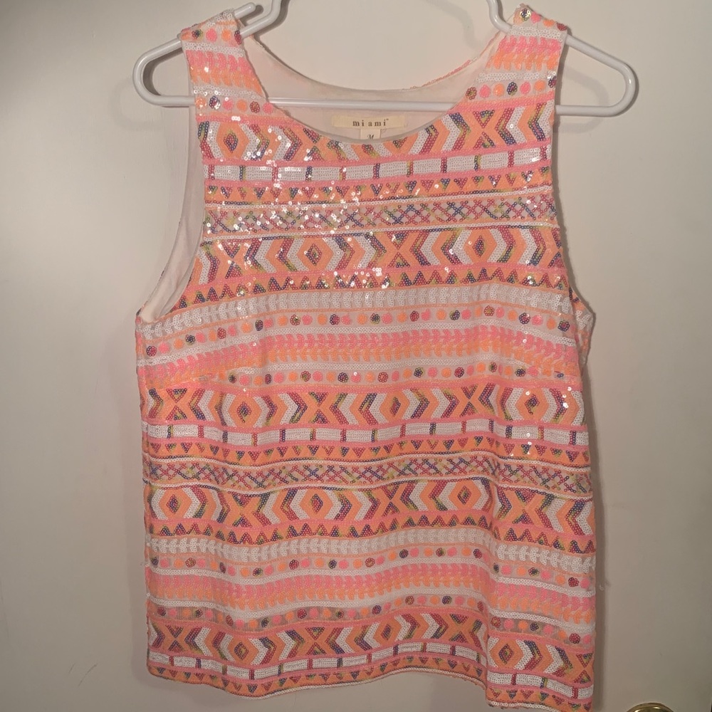 Neon Sequin Top